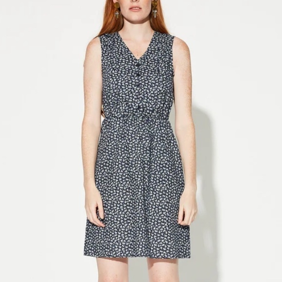 Vintage 90s Mini Dress Gap Floral Print Daisy Coquette Navy/white XS - Picture 1 of 5